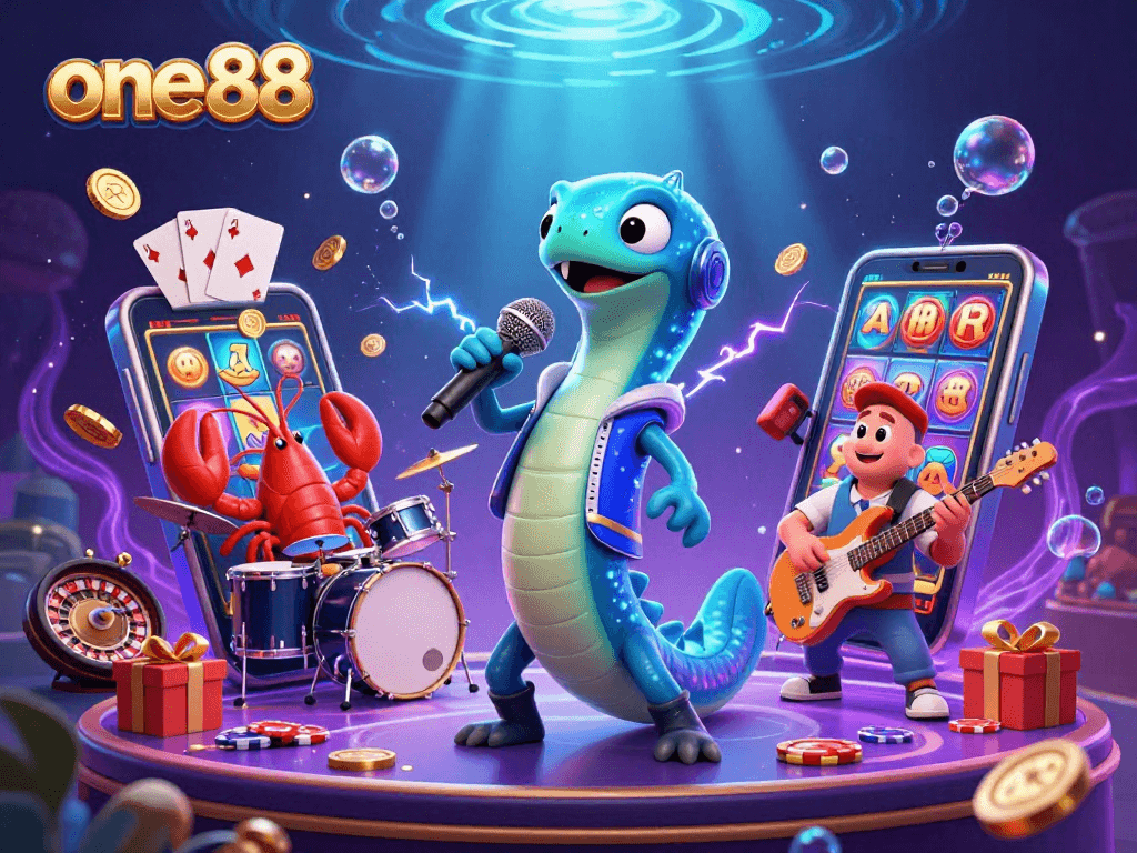 Experience thrilling gaming at one88 with an underwater casino scene featuring dynamic characters.