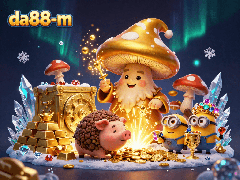 Experience the magic of da88-m as a wizard transforms treasures, surrounded by gems and gold.