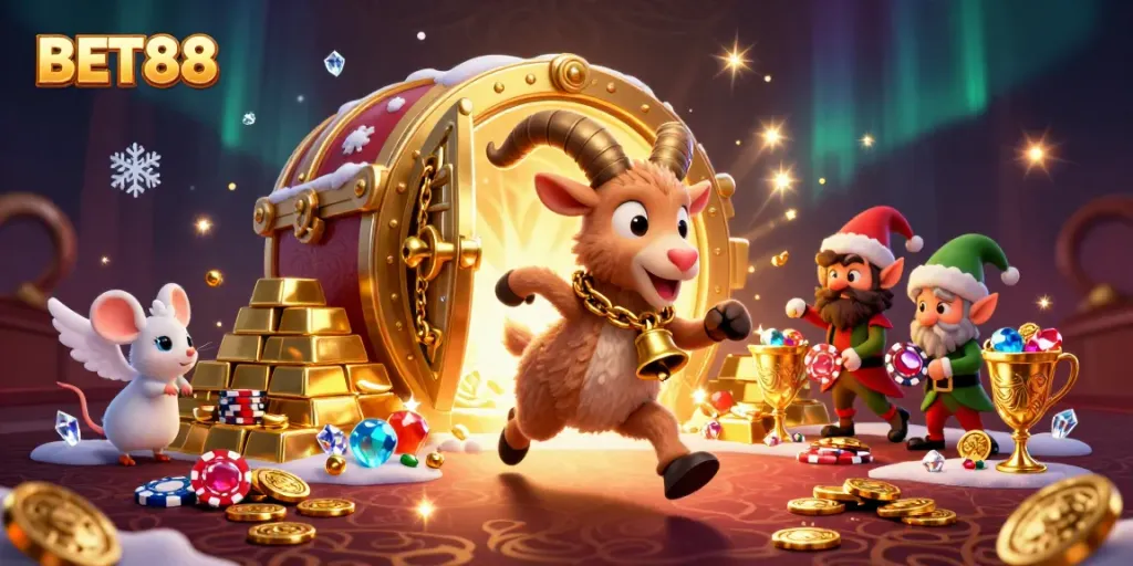 Experience excitement at BET88 with festive characters and dynamic casino action.