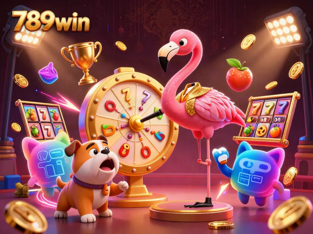 Experience excitement at 789win with colorful slot game elements and lively characters.