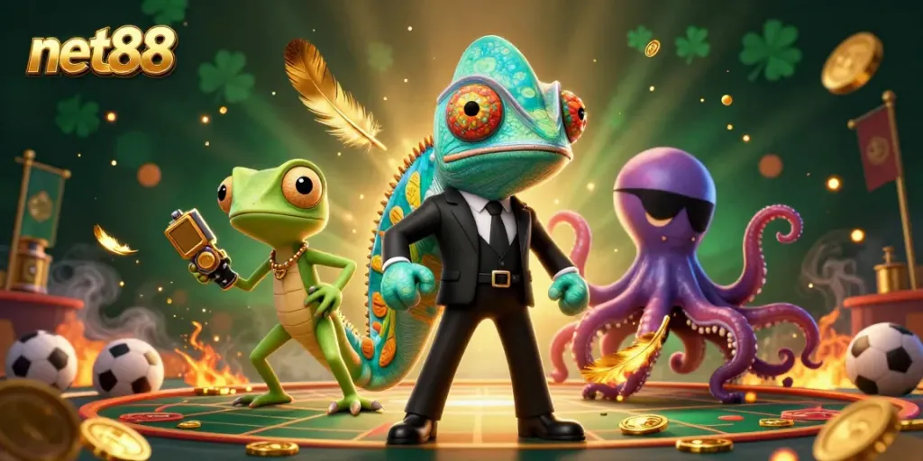 Experience thrilling action with net88 as the secret agent chameleon and friends navigate the sports betting arena.