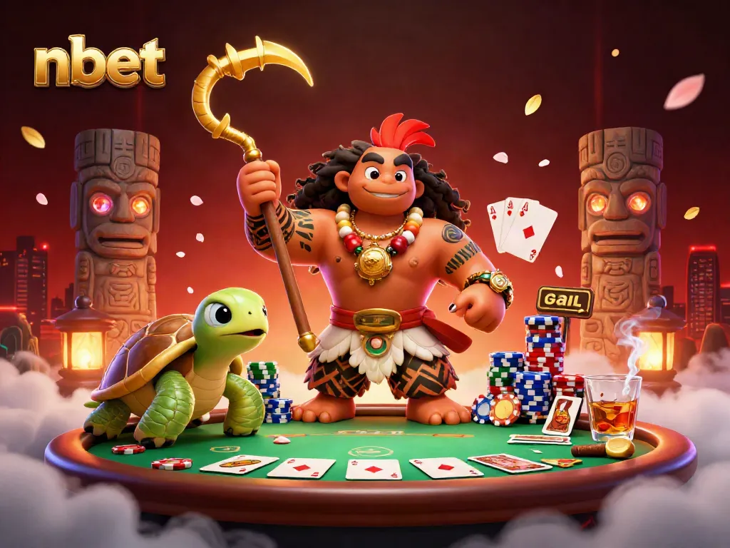 Engage with nbet's thrilling gaming experience featuring colorful poker elements and vibrant characters.