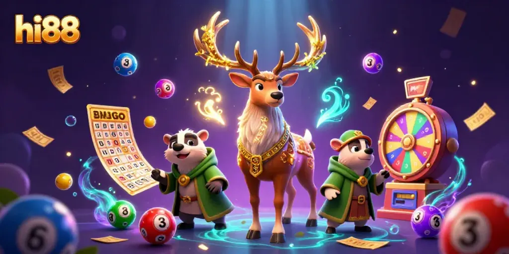 Experience the thrilling gaming world of hi88 with fun character interactions and vibrant gambling elements.