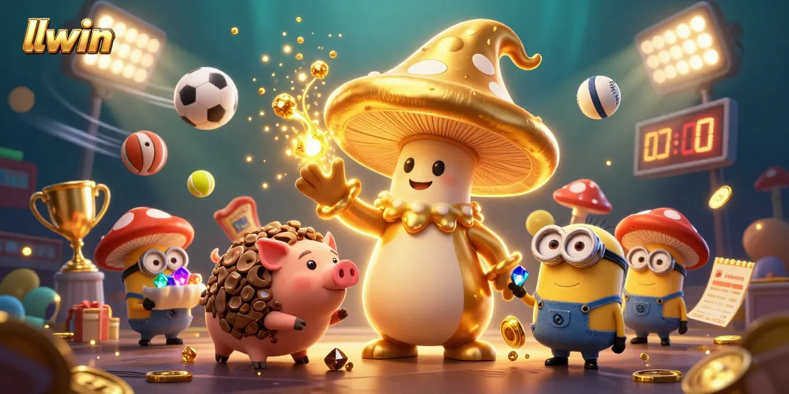 Experience the exhilarating llwin gaming adventure with golden wizard and treasure in a dynamic casino scene.