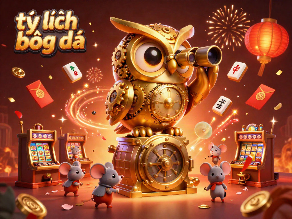 Immerse in the thrilling tỷ lệ bóng đá scene with a golden owl overseeing lively casino action.